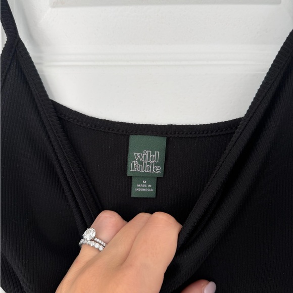 Wild Fable Ribbed Black Dress - Picture 3 of 3